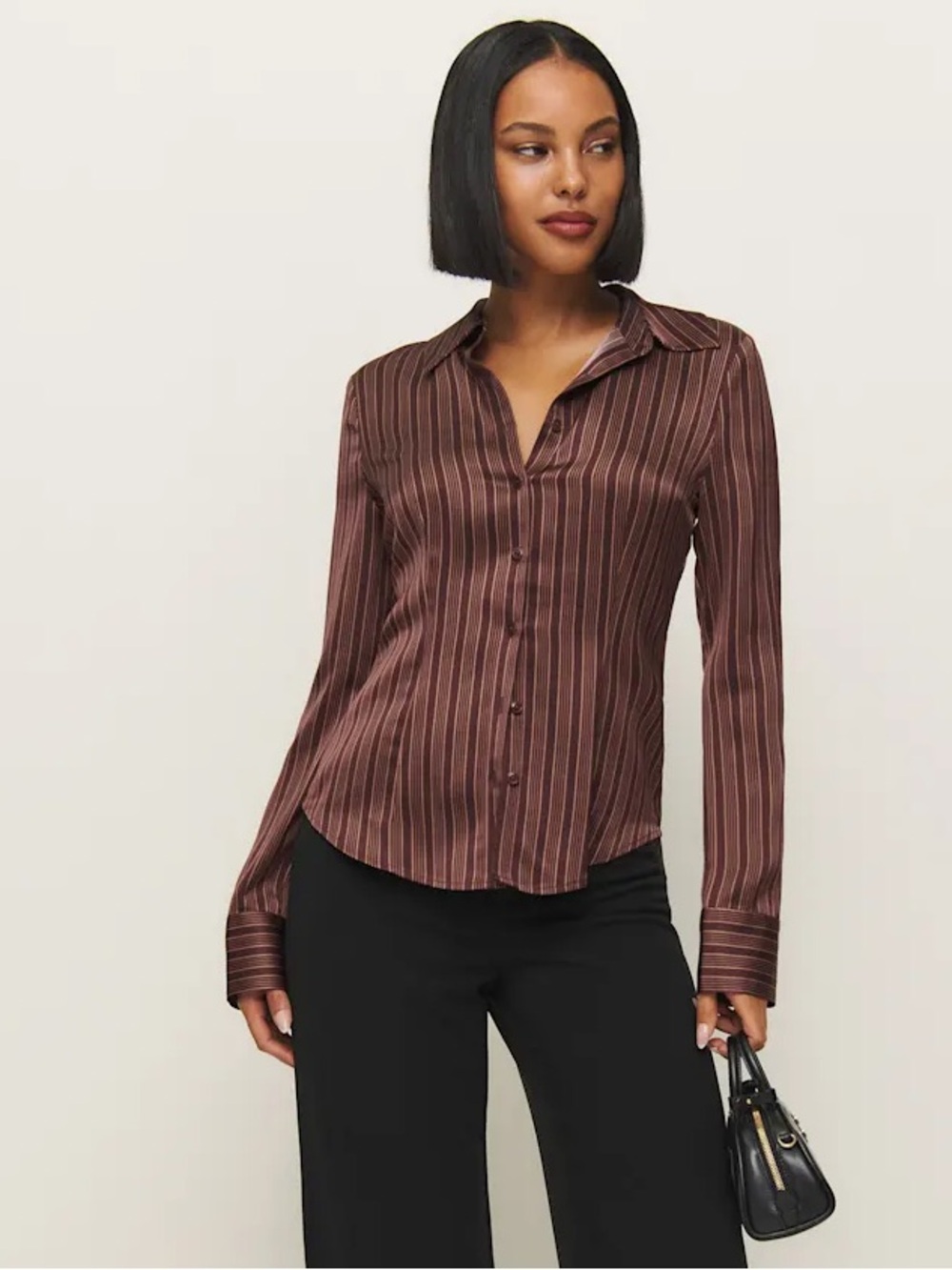 Reformation Satin Jodie Blouse